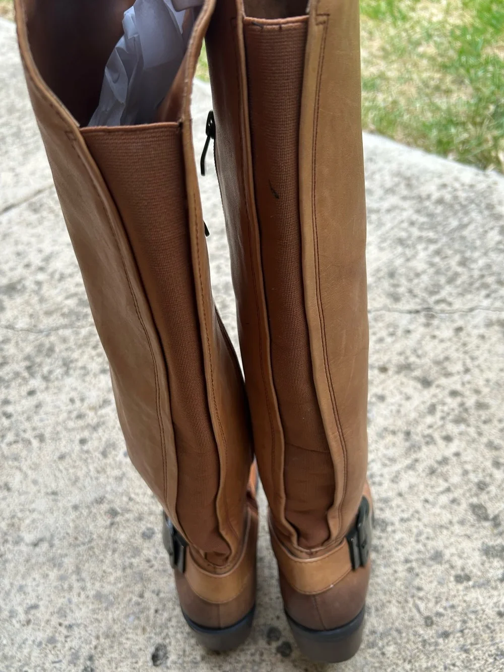 Vince Camuto Tall Over-the-Knee Leather Boots - Cognac Brown